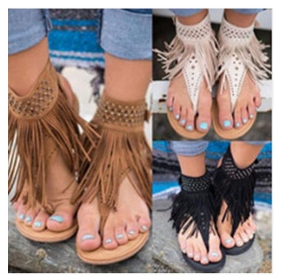 spring and summer designers exclusive flat bottom wild fringe clip toe roman sandals women, Black
spring and summer designers exclusive flat bottom wild fringe clip toe roman sandals women, Black