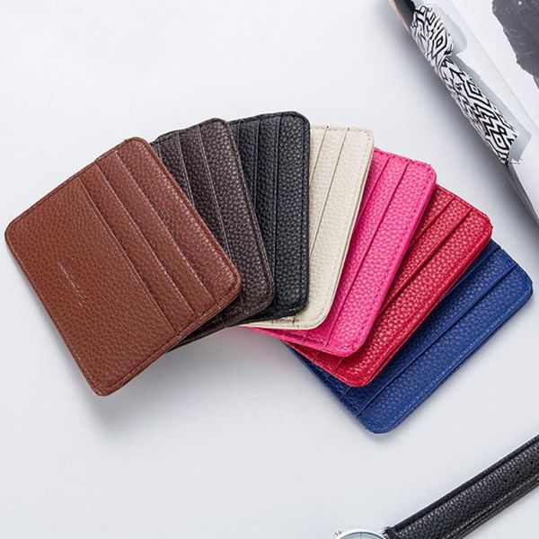 card holders 1 pc slim holder soft leather business cards wallet money purse for men women fashion case, Brown;gray
card holders 1 pc slim holder soft leather business cards wallet money purse for men women fashion case, Brown;gray
