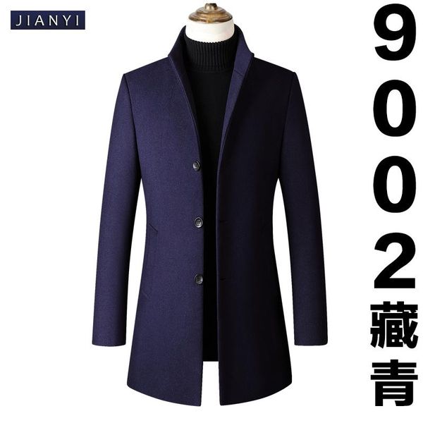 men's wool & blends men coats autumn winter solid color navy blue jacket mid-length single-breasted stand-collar coat, Black
men's wool & blends men coats autumn winter solid color navy blue jacket mid-length single-breasted stand-collar coat, Black