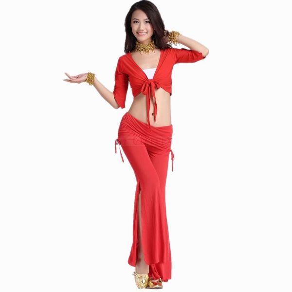 women's belly dance costume high-grade suit (seven sleeve + milk silk split ends pants) 2pcs/set dancing clothing stage wear, Black;red
women's belly dance costume high-grade suit (seven sleeve + milk silk split ends pants) 2pcs/set dancing clothing stage wear, Black;red