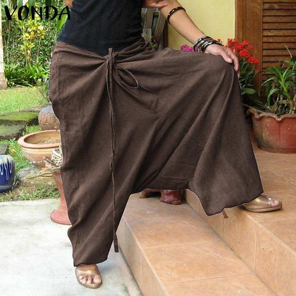 women's pants & capris vonda women harem 2021 autumn vintage cotton wide leg casual loose trousers bottoms femme plus size oversized, Black;white
women's pants & capris vonda women harem 2021 autumn vintage cotton wide leg casual loose trousers bottoms femme plus size oversized, Black;white