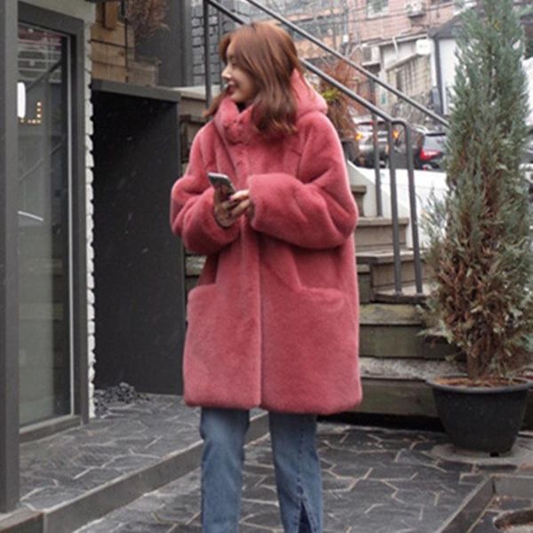 women's fur & faux coat teddy jacket solid slim winter women overcoat female plush fashion mink, Black
women's fur & faux coat teddy jacket solid slim winter women overcoat female plush fashion mink, Black