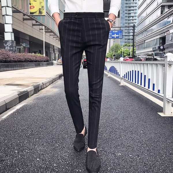gzdeerax striped casual mens trousers luxury business skinny man pants slim fit pencil fashion suit men's, Black
gzdeerax striped casual mens trousers luxury business skinny man pants slim fit pencil fashion suit men's, Black