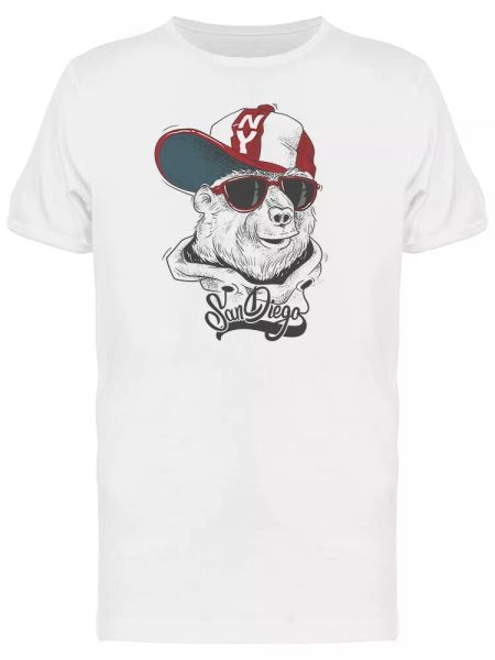 bear in cap ny san diego men's tee -image by shutterstock, White;black
bear in cap ny san diego men's tee -image by shutterstock, White;black