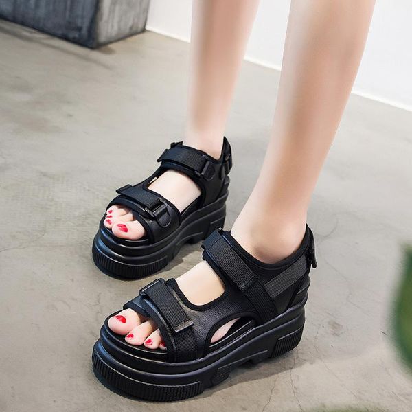 dress shoes genuine leather fashion women's sandals nice platform women heels summer woman flats beach high, Black
dress shoes genuine leather fashion women's sandals nice platform women heels summer woman flats beach high, Black