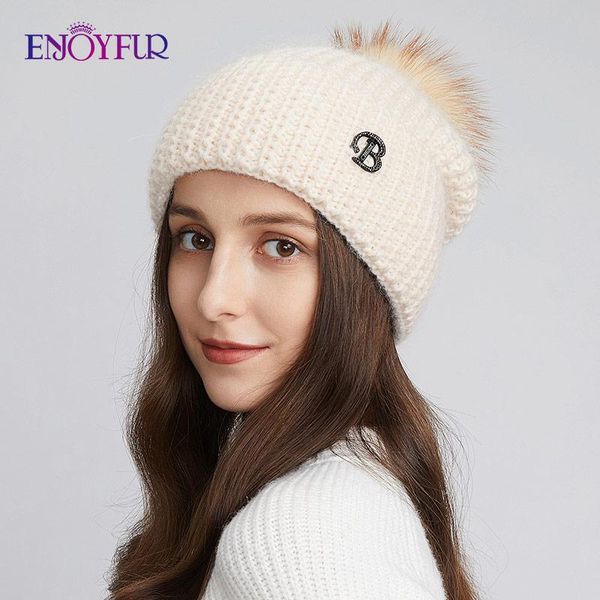 beanie/skull caps enjoyfur women winter hat with real fluffy fur pompom female warm angora wool wide cuff knit beanie hats casual bobble cap, Blue;gray
beanie/skull caps enjoyfur women winter hat with real fluffy fur pompom female warm angora wool wide cuff knit beanie hats casual bobble cap, Blue;gray