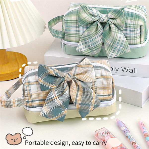 storage bags large capacity pencil case double layer jk lattice canvas pen bag pouch stationery for junior high school students
storage bags large capacity pencil case double layer jk lattice canvas pen bag pouch stationery for junior high school students