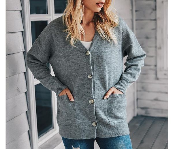 women's jackets harajuku long sleeve solid button casual autumn v neck woman jacket with pocket winter clothes women drop y0381a, Black;brown
women's jackets harajuku long sleeve solid button casual autumn v neck woman jacket with pocket winter clothes women drop y0381a, Black;brown