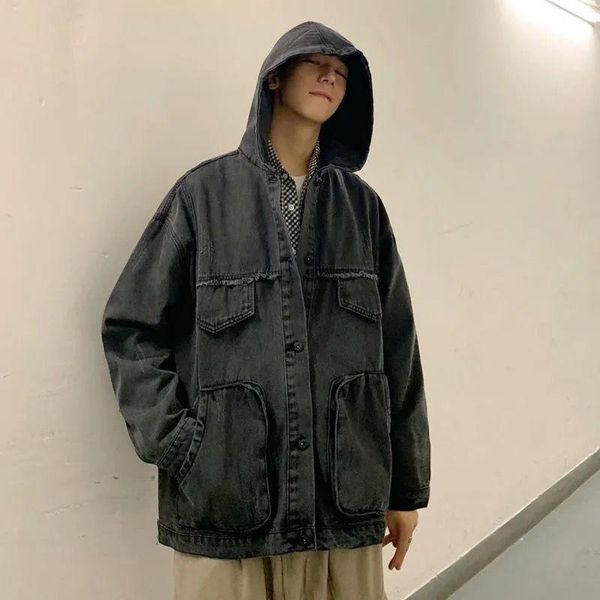 spring and autumn denim windbreaker men's hong kong style short fashion student handsome thin hooded work jacket jackets, Black;brown
spring and autumn denim windbreaker men's hong kong style short fashion student handsome thin hooded work jacket jackets, Black;brown