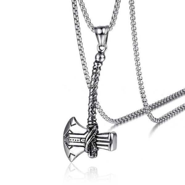 pendant necklaces personality creative retro stainless steel axe necklace trend party punk jewelry, Silver
pendant necklaces personality creative retro stainless steel axe necklace trend party punk jewelry, Silver