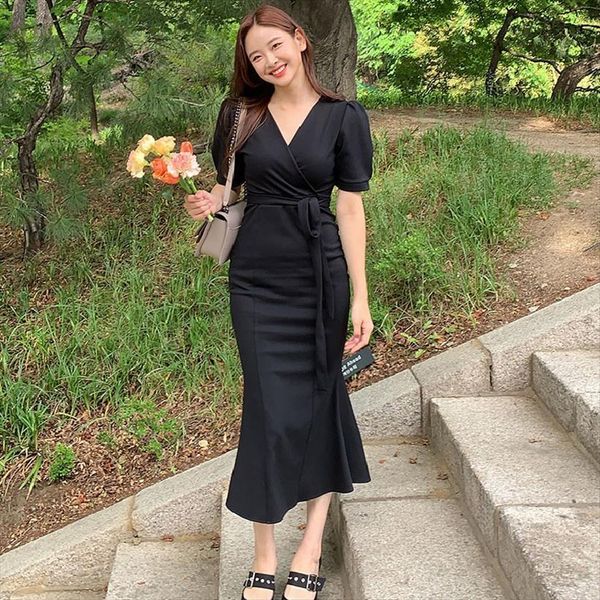 Sexy Temperament All Match Retro Womens Dresses Oversize V Neck Short Sleeve Black Mermaid Dress Wrap Hip Slim Waist White, Black;gray
Sexy Temperament All Match Retro Womens Dresses Oversize V Neck Short Sleeve Black Mermaid Dress Wrap Hip Slim Waist White, Black;gray