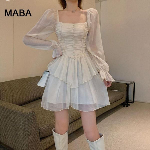 casual dresses 2021 women slim waist chiffon ruffles long-sleeved short mini dress temperament goddess lotus female, Black;gray
casual dresses 2021 women slim waist chiffon ruffles long-sleeved short mini dress temperament goddess lotus female, Black;gray