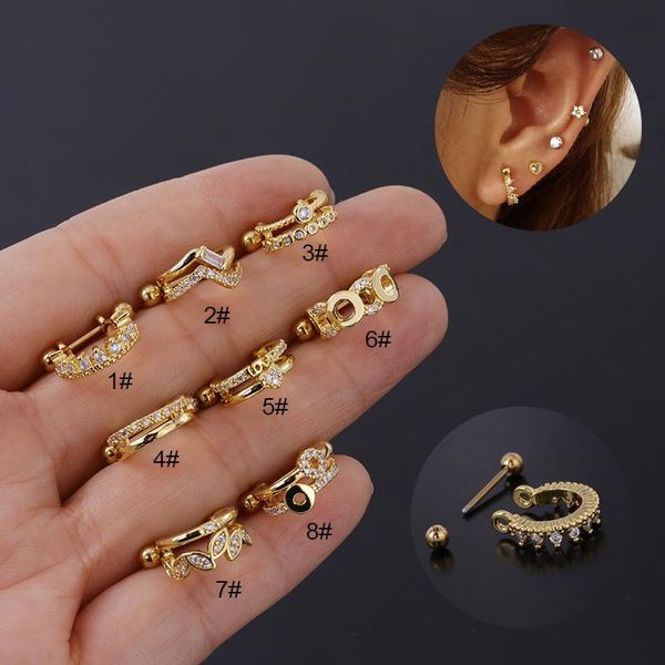 hoop & huggie 1piece irregular 20g stainless steel piercing earrings for women 2021 trend zircon teens fashion jewelry, Golden;silver
hoop & huggie 1piece irregular 20g stainless steel piercing earrings for women 2021 trend zircon teens fashion jewelry, Golden;silver
