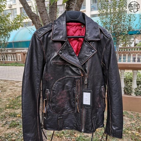 men's leather & faux 2021 vintage brown men american style motorcycle jacket plus size 6xl genuine thick cowhide winter biker's co, Black
men's leather & faux 2021 vintage brown men american style motorcycle jacket plus size 6xl genuine thick cowhide winter biker's co, Black