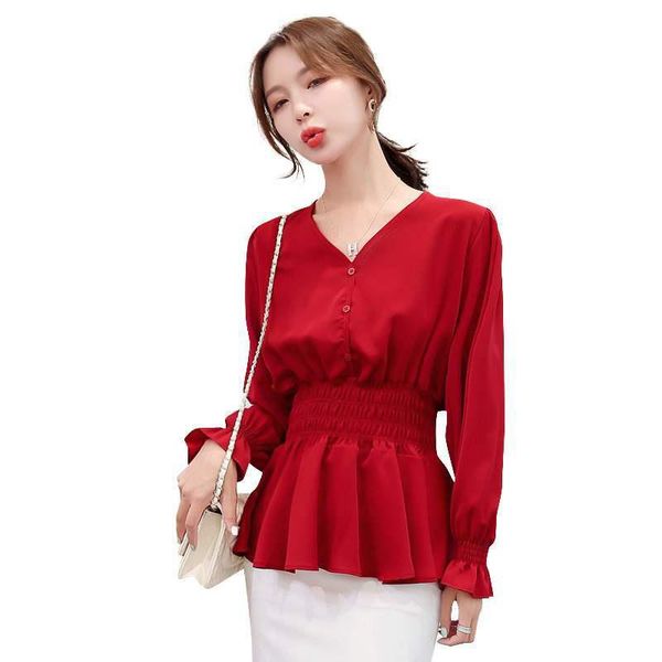 women spring autumn style loose blouses shirts lady casual v-neck long lantern sleeve blusas dd9127 women's &, White
women spring autumn style loose blouses shirts lady casual v-neck long lantern sleeve blusas dd9127 women's &, White