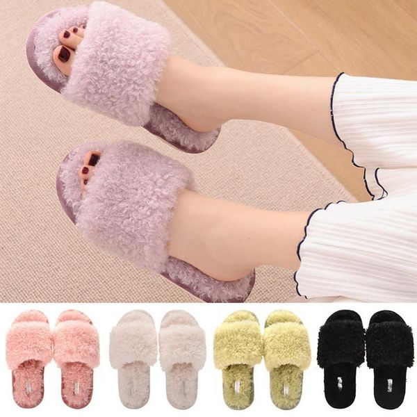 women warm solid plush soft slippers indoors floor bed room shoes fashion casual ladies cut winter, Black
women warm solid plush soft slippers indoors floor bed room shoes fashion casual ladies cut winter, Black