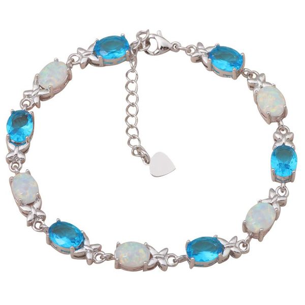 charm bracelets anniversary gifts for lover white fire opal stamped silver blue zircon fashion jewelry women ob038a, Golden;silver
charm bracelets anniversary gifts for lover white fire opal stamped silver blue zircon fashion jewelry women ob038a, Golden;silver