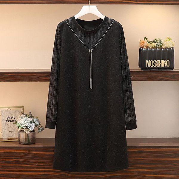 casual dresses 5xl plus size women vintage shiny loose lace dress autumn winter 2021 hollow out sleeve patchwork black, Black;gray
casual dresses 5xl plus size women vintage shiny loose lace dress autumn winter 2021 hollow out sleeve patchwork black, Black;gray