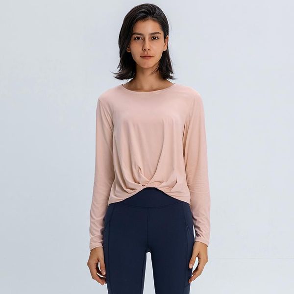 yoga outfit casual t-shirt round neck loose elastic line thinner sports long-sleeved fitness clothes women
yoga outfit casual t-shirt round neck loose elastic line thinner sports long-sleeved fitness clothes women