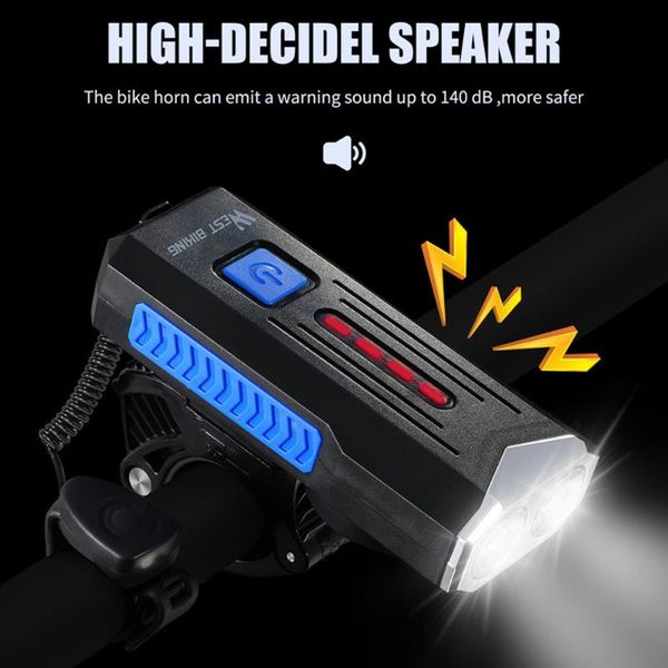 bike lights west biking usb 1000 lumens light 360° rotate base with horn headlight cycling equipment
bike lights west biking usb 1000 lumens light 360° rotate base with horn headlight cycling equipment