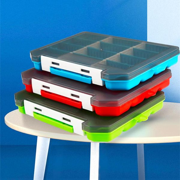 fishing accessories tackle box trays with removable dividers soft bait lure hooks storage organizer case