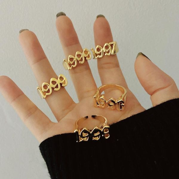 cluster rings vintage stainless steel birth year for women men 1997 1998 1999 gold ring wedding gothic jewelry accessories anillos mujer, Golden;silver
cluster rings vintage stainless steel birth year for women men 1997 1998 1999 gold ring wedding gothic jewelry accessories anillos mujer, Golden;silver