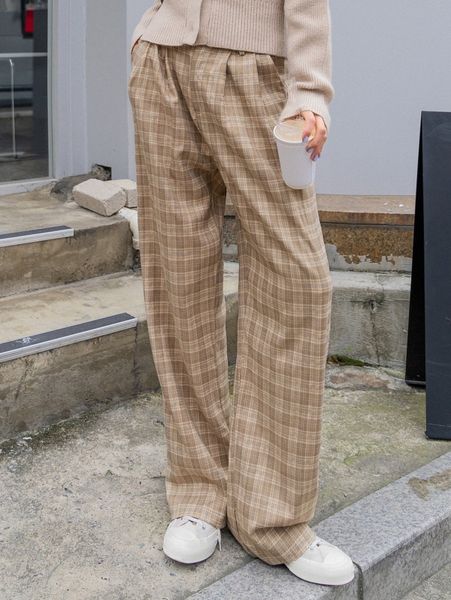 dazy high waist plaid plicated detail wide leg pants l2du#, Black;white
dazy high waist plaid plicated detail wide leg pants l2du#, Black;white