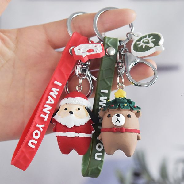 fine key chain creative cute resin santa sale christmas pendant holiday gift claus, Silver