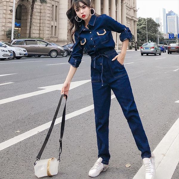 autumn slim high waist tooling womens jumpsuits casual student harajuku style bf fashion ins female denim nine point jumpsuit, Black;white
autumn slim high waist tooling womens jumpsuits casual student harajuku style bf fashion ins female denim nine point jumpsuit, Black;white