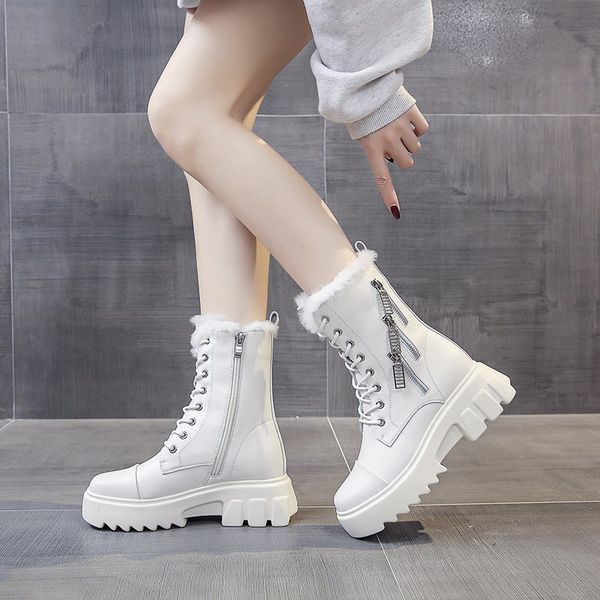 thick sole fashion leather white snow boots women sho for female casual warm psh waterproof botin mujer femm bott, Black
thick sole fashion leather white snow boots women sho for female casual warm psh waterproof botin mujer femm bott, Black
