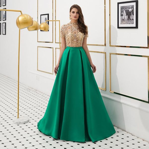 party dresses evening long beaded green wedding dress for bride formal women elegant with sleeves 2021, White;black
party dresses evening long beaded green wedding dress for bride formal women elegant with sleeves 2021, White;black