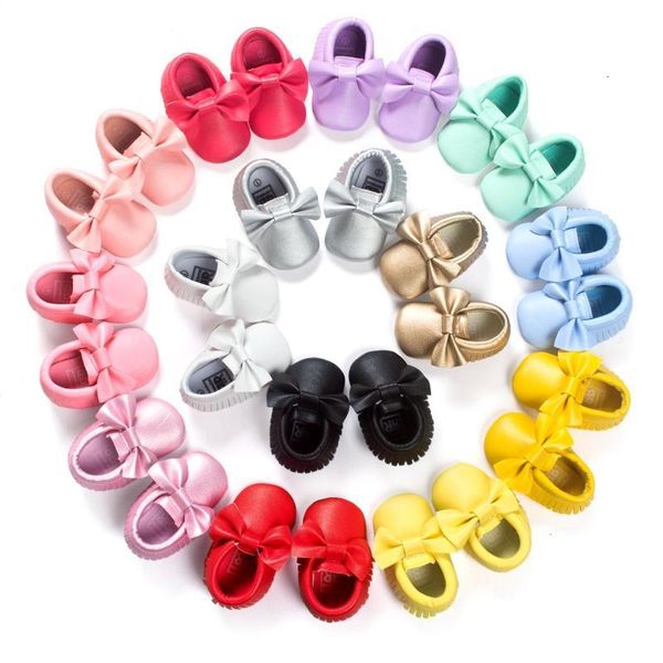 first walkers baby moccasins kids girls party princess casual shoes pu soft flats bow 14 colors girl jmnz