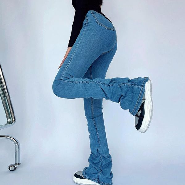 women's jeans tvvovvin american pleated ruffle flare pants women autumn high waist mopping denim trousers korean a7uq, Blue
women's jeans tvvovvin american pleated ruffle flare pants women autumn high waist mopping denim trousers korean a7uq, Blue
