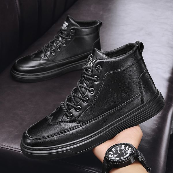 winter martin boots men's work plush warm snow cotton shoes high tide middle, Black
winter martin boots men's work plush warm snow cotton shoes high tide middle, Black