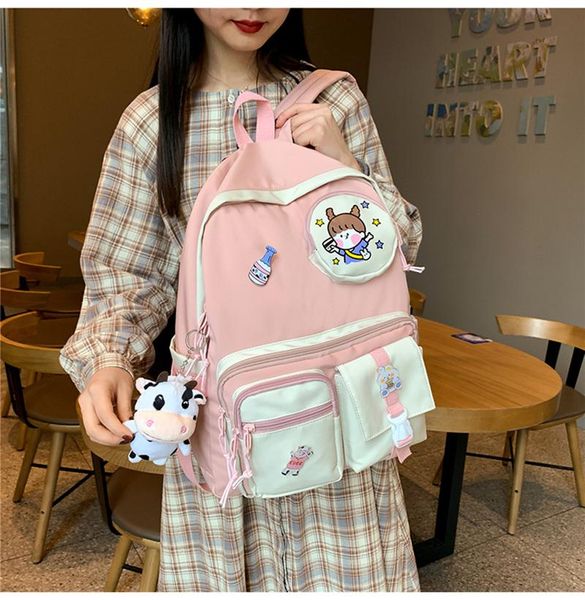 backpack fashion waterproof women for school girl with multiple pockets nylon cute travel bag
backpack fashion waterproof women for school girl with multiple pockets nylon cute travel bag