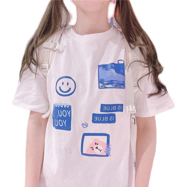 short sleeve soft sister t-shirt wild pullover cute letter print summer girlish style loose women preppy women's, White
short sleeve soft sister t-shirt wild pullover cute letter print summer girlish style loose women preppy women's, White