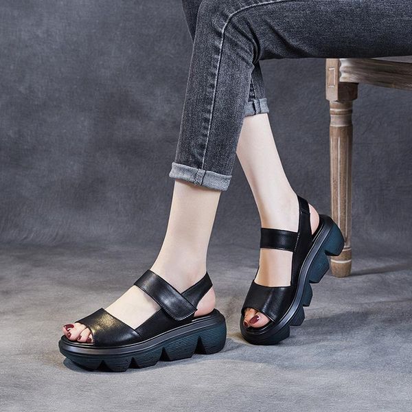 sandals yourseason genuine leather ladies hook loop vintage 2021 sewing concise leisure women wedges shoes handmade, Black
sandals yourseason genuine leather ladies hook loop vintage 2021 sewing concise leisure women wedges shoes handmade, Black