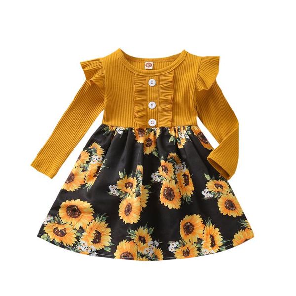 girl's dresses frill sunflower print round neck thin section long sleeve children girl bow knot button casual princess dress costume6m-, Red;yellow
girl's dresses frill sunflower print round neck thin section long sleeve children girl bow knot button casual princess dress costume6m-, Red;yellow