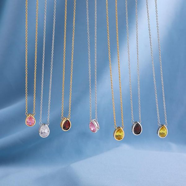pendant necklaces simple cz crystal necklace for women fashion multicolor geometric water drop shape gold/silver color jewelry
pendant necklaces simple cz crystal necklace for women fashion multicolor geometric water drop shape gold/silver color jewelry