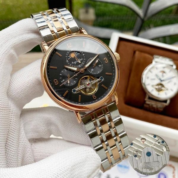 wristwatches men stainless steel automatic mechanical rose gold black white tourbillon moonphase blue sapphire watch, Slivery;brown
wristwatches men stainless steel automatic mechanical rose gold black white tourbillon moonphase blue sapphire watch, Slivery;brown