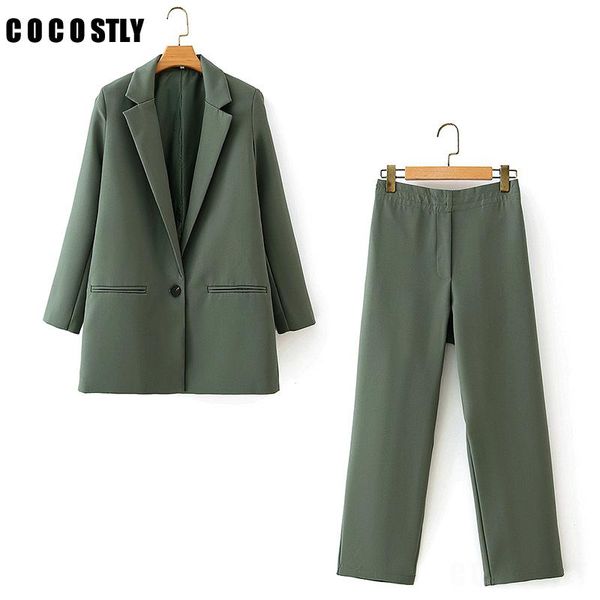 women solid ol pants suits two-pieces sets 2021 autumn single button blazers and female casual elegant 2 piece set women's &, White;black
women solid ol pants suits two-pieces sets 2021 autumn single button blazers and female casual elegant 2 piece set women's &, White;black