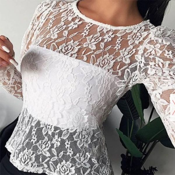 women's blouses & shirts zanzea elegant long sleeve lace women hollow out o neck solid thin casual loose office summer blusas 7, White
women's blouses & shirts zanzea elegant long sleeve lace women hollow out o neck solid thin casual loose office summer blusas 7, White