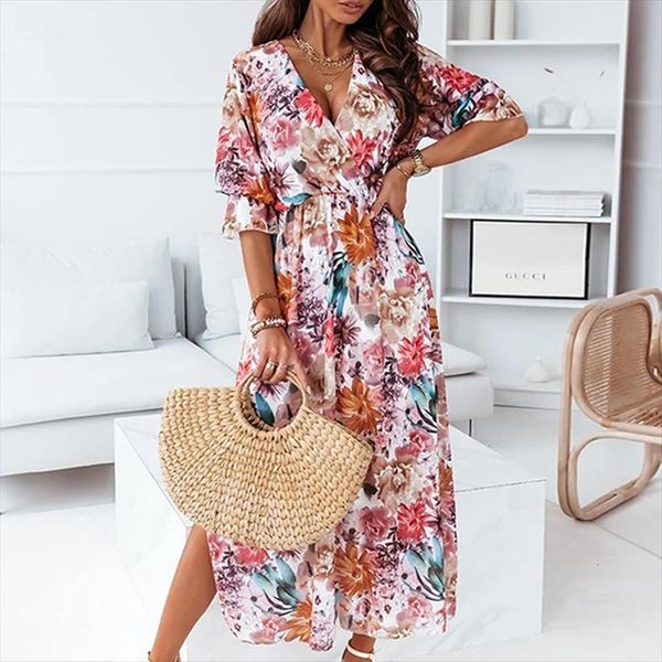 summer v neck print women dress short sleeved long side split party casual french elegant bohemian daily wear, Black;gray
summer v neck print women dress short sleeved long side split party casual french elegant bohemian daily wear, Black;gray