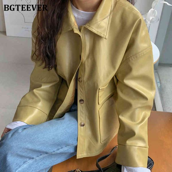 jackets casual loose women pu fashion single-breasted pockets female outwear spring faux leather jackets ybja, Black;brown
jackets casual loose women pu fashion single-breasted pockets female outwear spring faux leather jackets ybja, Black;brown