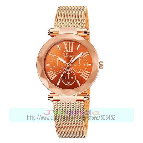 wristwatches 100pcs/lot geneva 685 elegance lady mesh watch brand quartz casual wrist for women roman number alloy clock, Slivery;brown
wristwatches 100pcs/lot geneva 685 elegance lady mesh watch brand quartz casual wrist for women roman number alloy clock, Slivery;brown