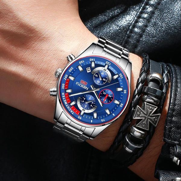 wristwatches nibosi fashion quartz watch mens watches stainless steel waterproof chronograph sport clock relogio masculino, Slivery;brown
wristwatches nibosi fashion quartz watch mens watches stainless steel waterproof chronograph sport clock relogio masculino, Slivery;brown