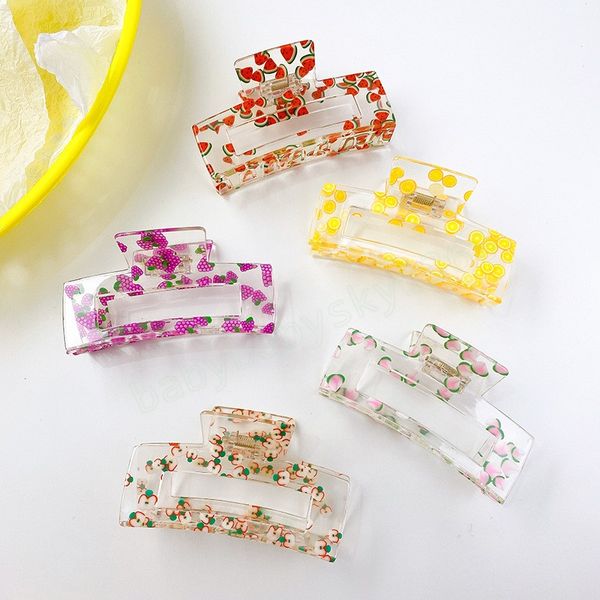 10.5*5.5cm fashion fruit print rectangle hairpins hair accessories acrylic large crab hair claw clips for women girls gift, Slivery;white
10.5*5.5cm fashion fruit print rectangle hairpins hair accessories acrylic large crab hair claw clips for women girls gift, Slivery;white