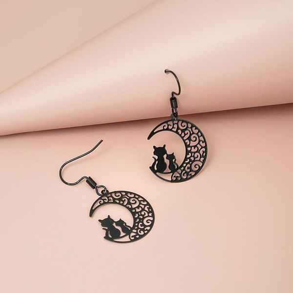 dangle & chandelier origin summer cute funny black moon cat hook earring for women girls trendy hollow metallic jewelry pendientes, Silver
dangle & chandelier origin summer cute funny black moon cat hook earring for women girls trendy hollow metallic jewelry pendientes, Silver