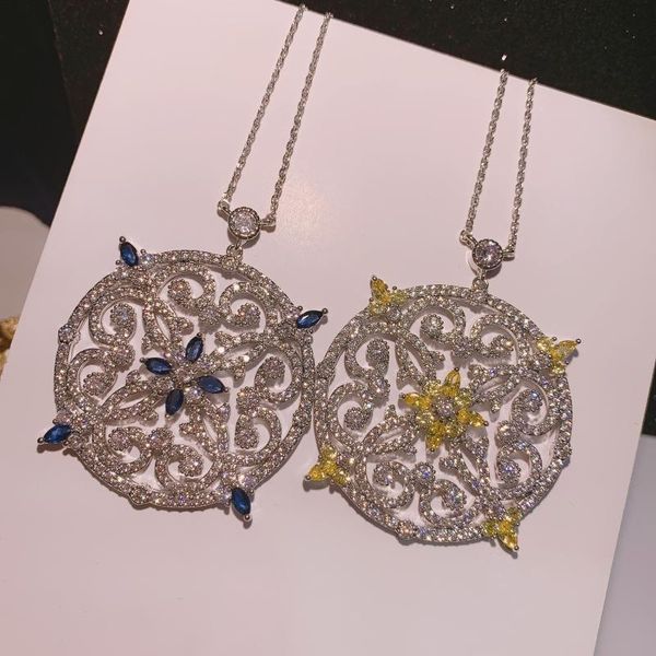 chains cubic zircoina round flower pendant necklace for women collares de moda 2021, Silver
chains cubic zircoina round flower pendant necklace for women collares de moda 2021, Silver