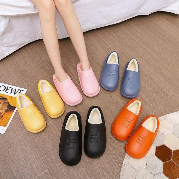 waterproof winter warm women slippers plush lining female home household indoor out leather bread couple shoes, Black
waterproof winter warm women slippers plush lining female home household indoor out leather bread couple shoes, Black